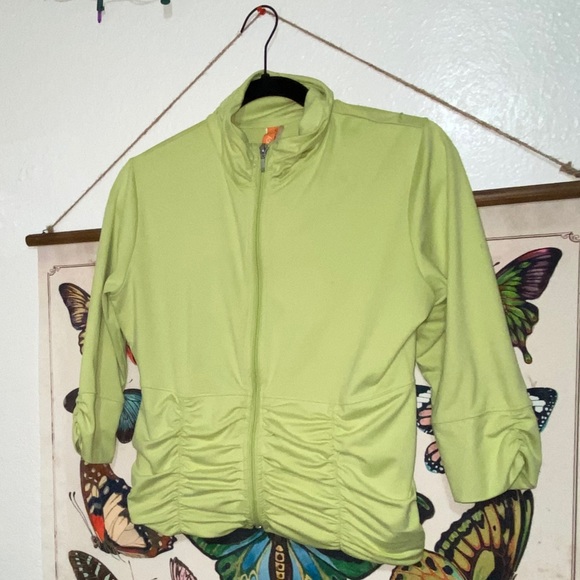 Lucy Full Zip 3/4 Sleeve Ruched Athleisure Jacket - Picture 2 of 12